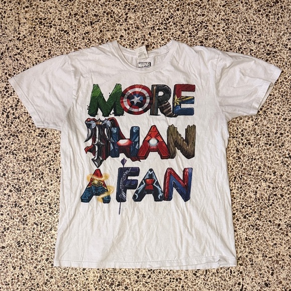 Marvel Other - Marvel White “More Than A Fan” T-Shirt